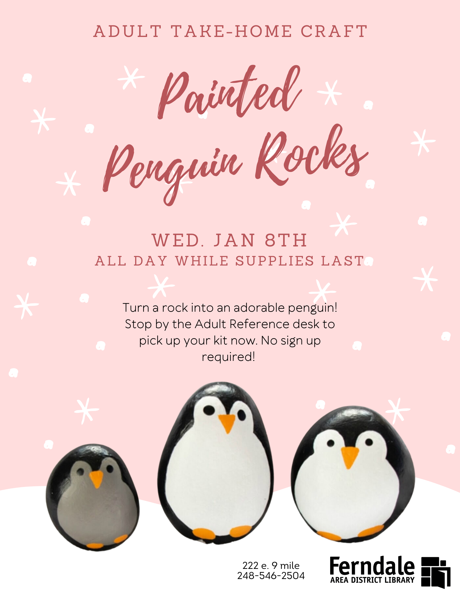 Take Home Crafts for Adults: Painted Penguin Rocks