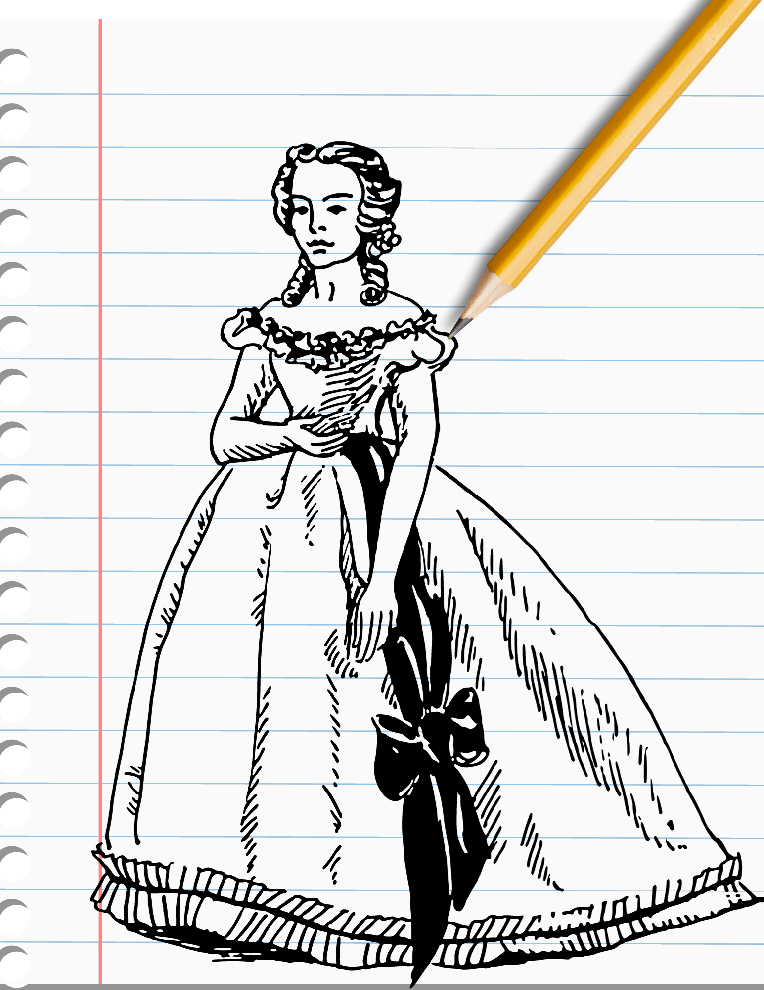 Costumed Model Drawing (Classic Literature-themed)