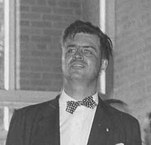 Governor G. Mennen Williams (in trademark bow tie) at the library’s Open House, April 25, 1954